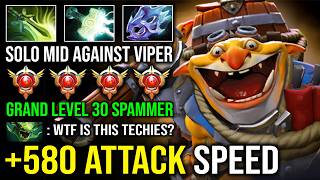 TECHIES IS NOT A SUPPORT +580 Attack Speed Longest Range Lightning Solo Mid Against Viper Dota 2