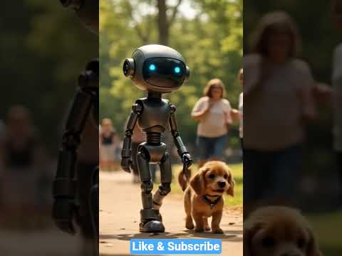 Robot Walks Dog in Park | Animated Shorts #Shorts #viralshorts #viralshort #ai