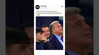 When Barcelona fans and players get emotional watching the highlights of Messi🐐❤️‍🔥#football #messi