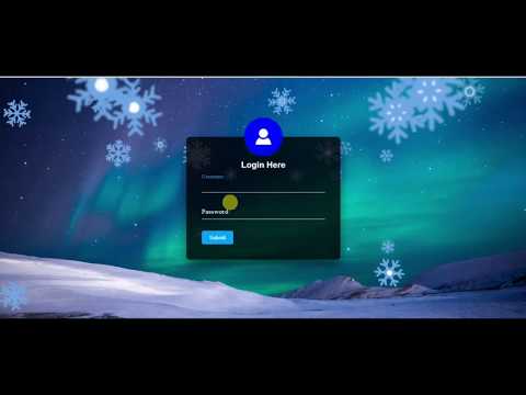 Transparent Login Form with Snow Animation