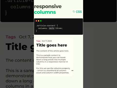 Responsive Columns in CSS 😍 #csstutorial #codinglove #coder #css3 #shorts