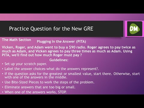 GRE Math Practice | Substitution Questions with the Plugging In the Answer (PITA) for Algebra
