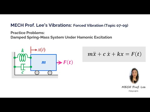 Vibrations: Damped Spring-Mass System under Forced Vibration | EOM, ωₙ, ωd, ζ, Steady-State Response