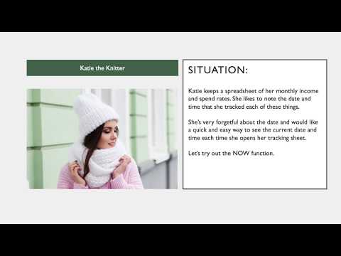 Learn to Use the NOW Function with Katie the Knitter