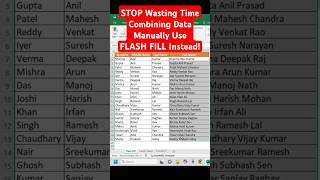 STOP Wasting Time Combining Data Manually Use FLASH FILL Instead!