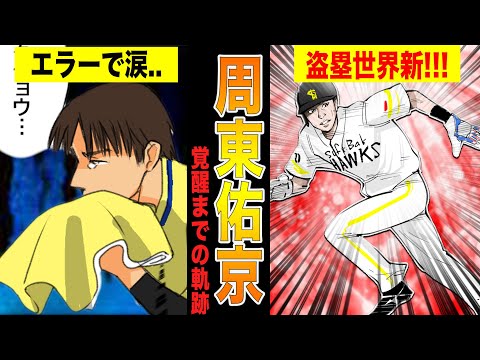 ホークス周東佑京が育成2位から50盗塁の盗塁王に成り上がるまでの物語!!【漫画】