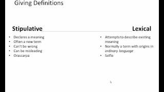 Types of Definitions