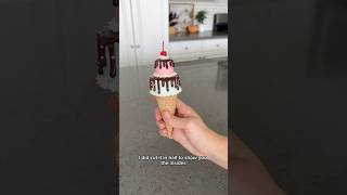 Mini cake ON TOP of an ice cream cone 🍒🍦#cakedecorating #mini