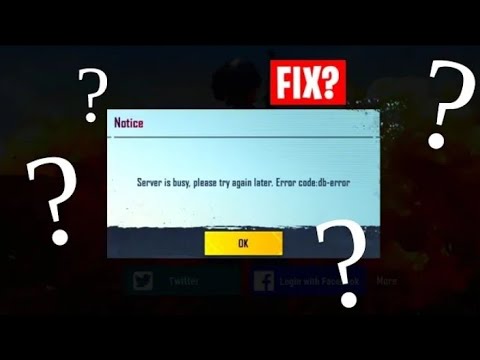 BGMI SERVER IS BUSY DB ERROR PROBLEM   HOW TO FIX BGMI SERVER IS BUSY DB ERROR PROBLEM   LOGIN ISSUE