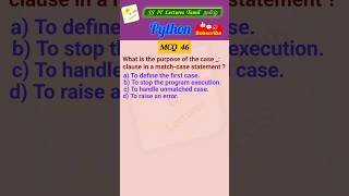 Python MCQ 46 - Test Your Skills #python  #pythonprogramming #pythoninterview#shorts#trending