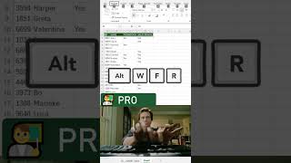 🔒 Always see headers in Excel with Alt W F R #excel  #excelforbeginners  #exceltips