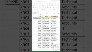 Randomly sort a dataset in Excel #excelshorts