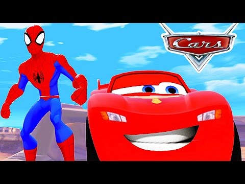 Carros Disney com Homem Aranha e Mqueen Raça 2016