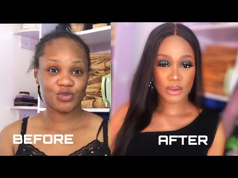 MAKEUP TRANSFORMATION! OMG 😳 GREEN GLITTER  SMOKEY  EYES WATCH HER TRANSFORM FROM 0 to 100 NUDE LIP