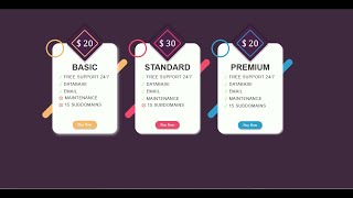 Price  Card UI/UX modern design  | pure CSS  responsive card on hover | codetips