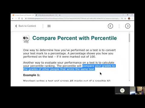 Statistics Compare Percent with Percentile