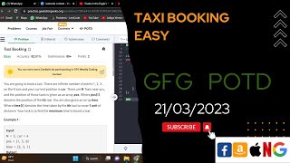 Taxi Booking Easy || GFG POTD 21/03/2023 || @gfg @leetcode @CodeThurst  @code