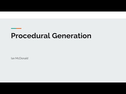 EGaDS! Procedural Generation Workshop, Spring 2021