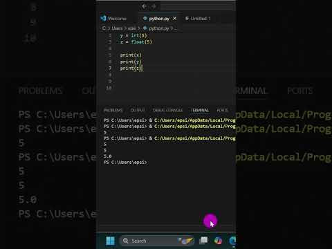 CASTING AND DATATYPES full vedio👆🏻👆🏻 #learnpython #coding #codewithme #pythontutorial #datatypes