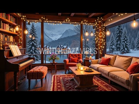 Cozy Winter Jazz Vibes | Smooth Instrumental Relaxation for Snowy Mountain Evenings