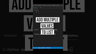 Python add multiple values to list | how to use extend method in python #Shorts