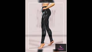 2024 New Sexy Women Shiny Pencil Pants High Waist Fashion Leggins Gold
