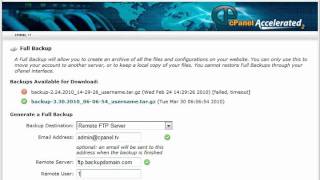 OrderYourName.com - cPanel Tutorial - cPanel Backup