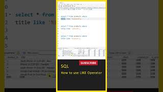 SQL Tutorial For Beginners (How to use LIKE Operator) SQL Full Course, SQL In Telugu, MySQL #shorts