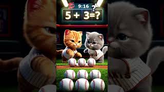 Cutest Kittens Solve Math! Baseball Multiplication Challenge