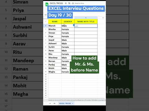 Excel Interview question Day 19/30 #excel #exceltips #exceltricks #advanceexcel #spreadsheet #learn