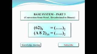 Number System - Base System (Part 5) Octal, Hexadecimal to Binary (Tricks & Techniques)