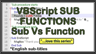 VBScript Sub vs Function - VBScript - Invoke Vbscript - Vbscript Sub - Learn Vbscript-Run Vb Script