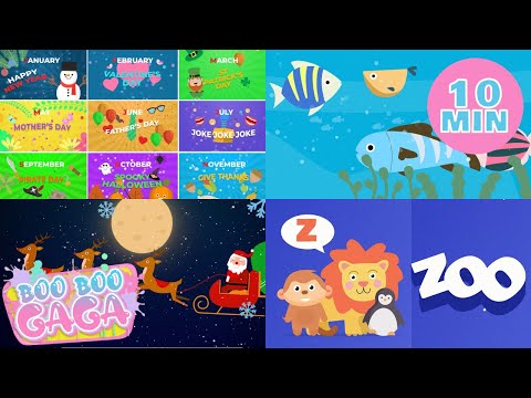 The Alphabet Song + The 12 Months of The Year Song & More Nursery Rhymes for Kids by #booboogaga