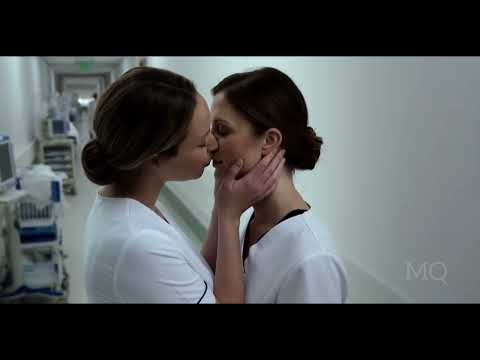 Two Lesbian nurses kissing and Cuddling | lesbian love videos