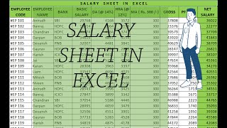 SALARY SHEET IN EXCEL | EXCEL ME SALARY SHEET KAISE BANATE HAI | #trending  #viral