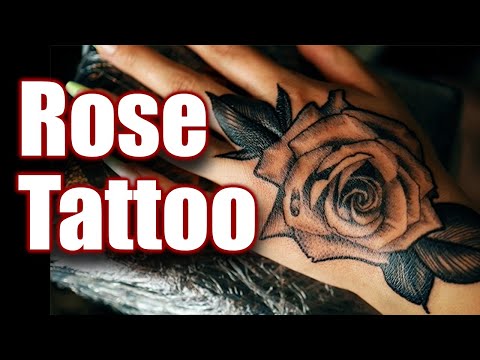 Tattooing Black and Grey Rose on Hand