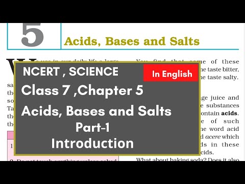 Chapter 5, Class 7 Science - Acids, Bases and Salts ( Part-1) NCERT / CBSE