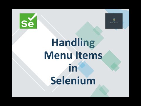 Handling Menu Items in Selenium | Action Class
