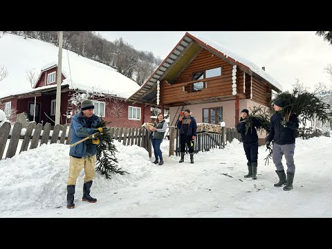 Rural Life in the Carpathians 🏔️ Winter Day in the Mountain