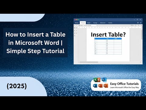 How to Insert a Table in Microsoft Word | Simple Step Tutorial