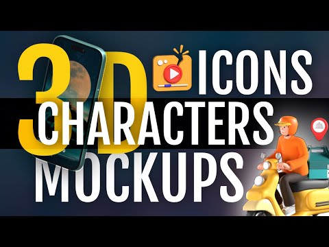 3D Icon Characters Mockups - #Pixcap