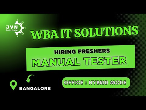 We’re Hiring Manual Testers (WBA IT Solutions)