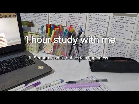 1 HOUR STUDY WITH ME •｡ꪆৎ ˚⋅ |no music / Pen ASMR (special guest: Seungmin from SKZ)😌