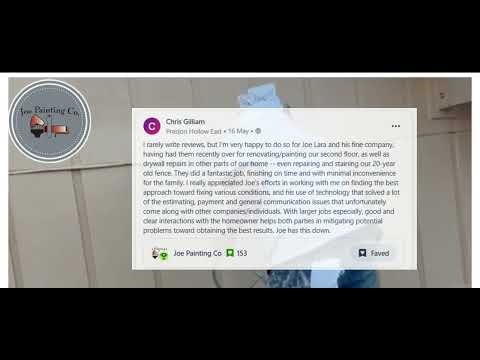 Joe Painting Co Client Reviews 2025