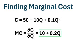 How to Find Marginal Cost from Total Cost Function