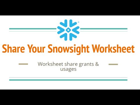 Sharing Snowsight Worksheets
