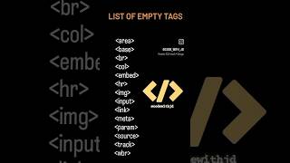 List of empty tags in html ❤️ #webdevelopment #codinglove #lovecoders #programminglanguage