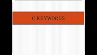Lecture 11 C Keywords