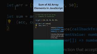 Sum All Numbers in JavaScript Array in 1 Line | JavaScript Tips #shorts #javascript #webdevtips