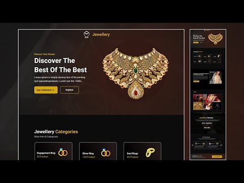 UI / UX Design With Figma : LANDING PAGE JEWELLERY UI DESIGN